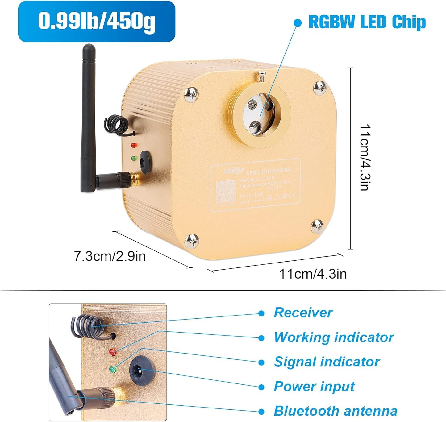 Starlight Headliner Kit Twinkle, 16W 550Pcs 13.1Ft 0.03In Star Lights for Car, Fiber Optic Ceiling Light, RGBW LED Bluetooth App+Remote+Star Light Headliner Kit for Home Theater - Itzyeshop