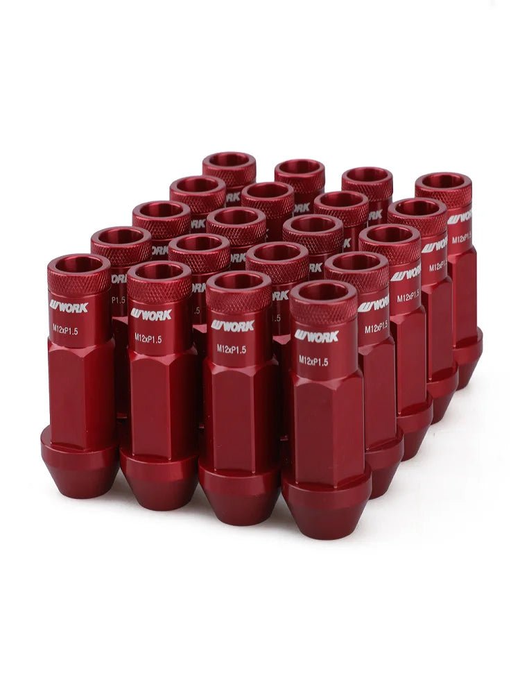 Style Lug Nuts Work 20PCS Anti - Theft 7075 Forged Aluminum Alloy Wheel Lock Nuts Length 50mm M12*1.5 M12*1.25 Hex 19mm Aftermarke - Itzyeshop