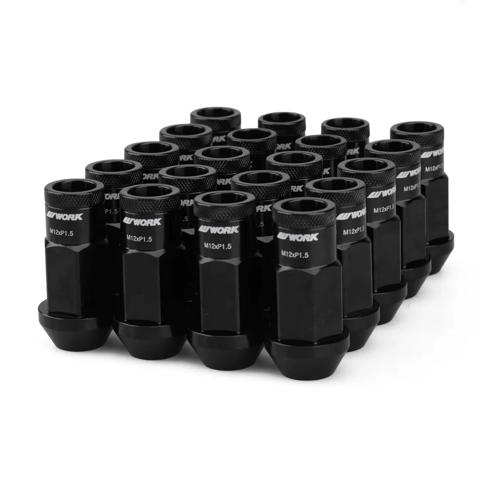 Style Lug Nuts Work 20PCS Anti - Theft 7075 Forged Aluminum Alloy Wheel Lock Nuts Length 50mm M12*1.5 M12*1.25 Hex 19mm Aftermarke - Itzyeshop