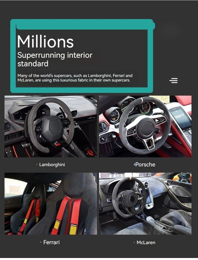 Suede Cover for All Seasons Auto Steering Wheel Cover Ultra - thin Non - slip D - shaped Round Breathable Car Steering Wheel Protector - Itzyeshop