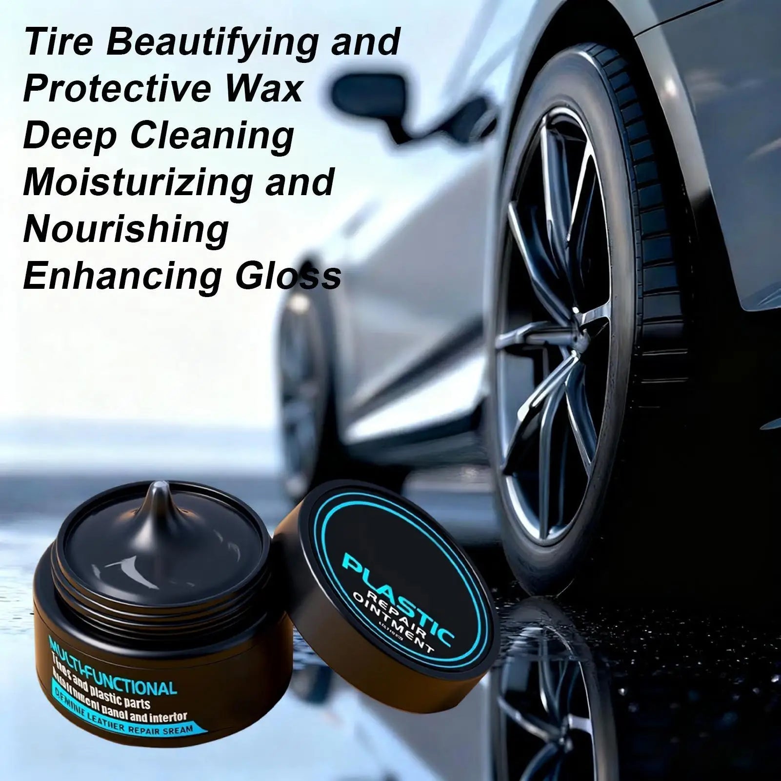 Ultimate Car Care Kit: 50ml Tire Shine, Cleaner Wax & Wheel Brightener - Itzyeshop