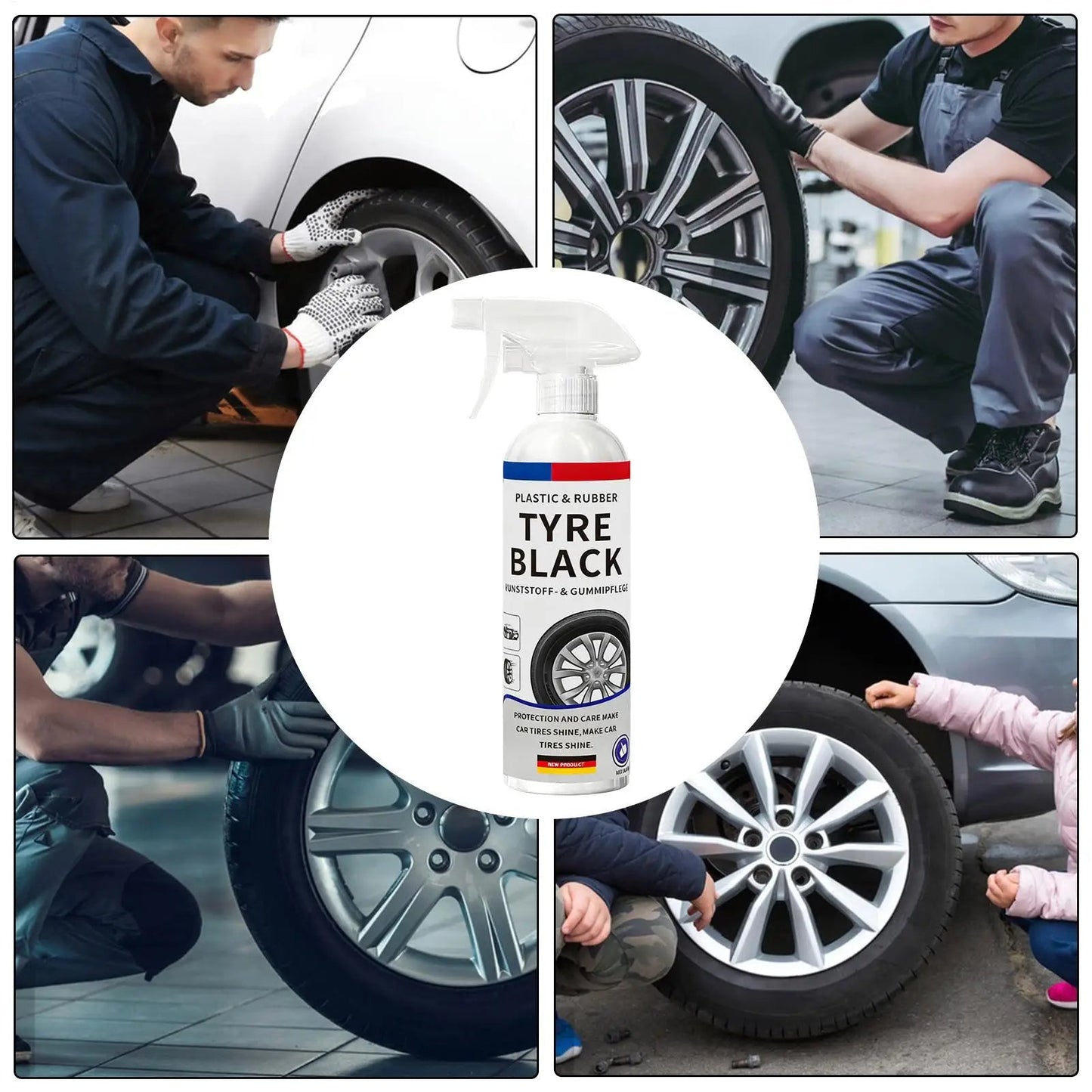 Tire Shine Spray, Long - Lasting Gloss & Dust - Proof Protectant for Car Truck SUV RV Wheels, Seasonal Maintenance & Vehicle Care - Itzyeshop