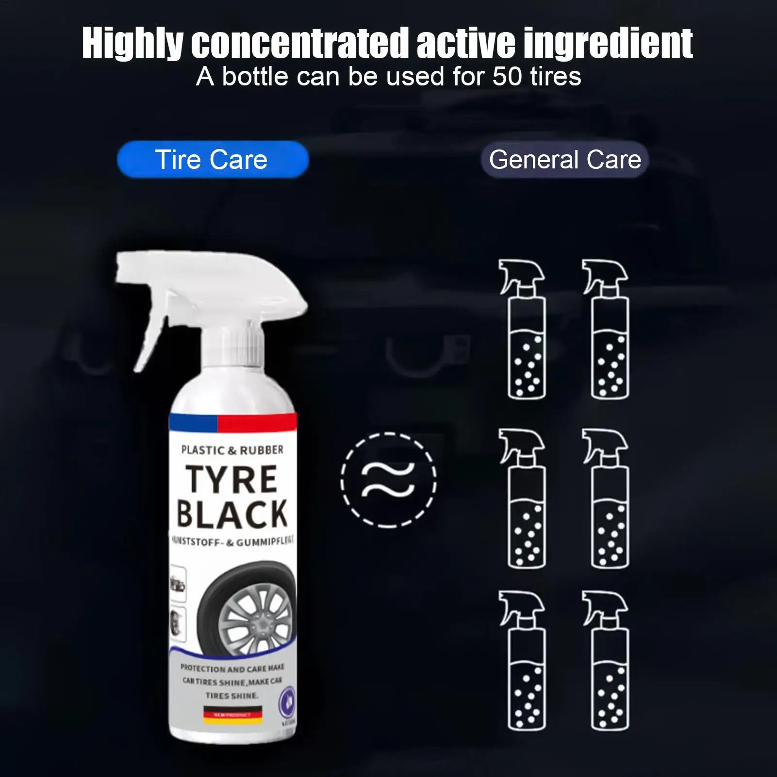 Tire Shine Spray, Long - Lasting Gloss & Dust - Proof Protectant for Car Truck SUV RV Wheels, Seasonal Maintenance & Vehicle Care - Itzyeshop