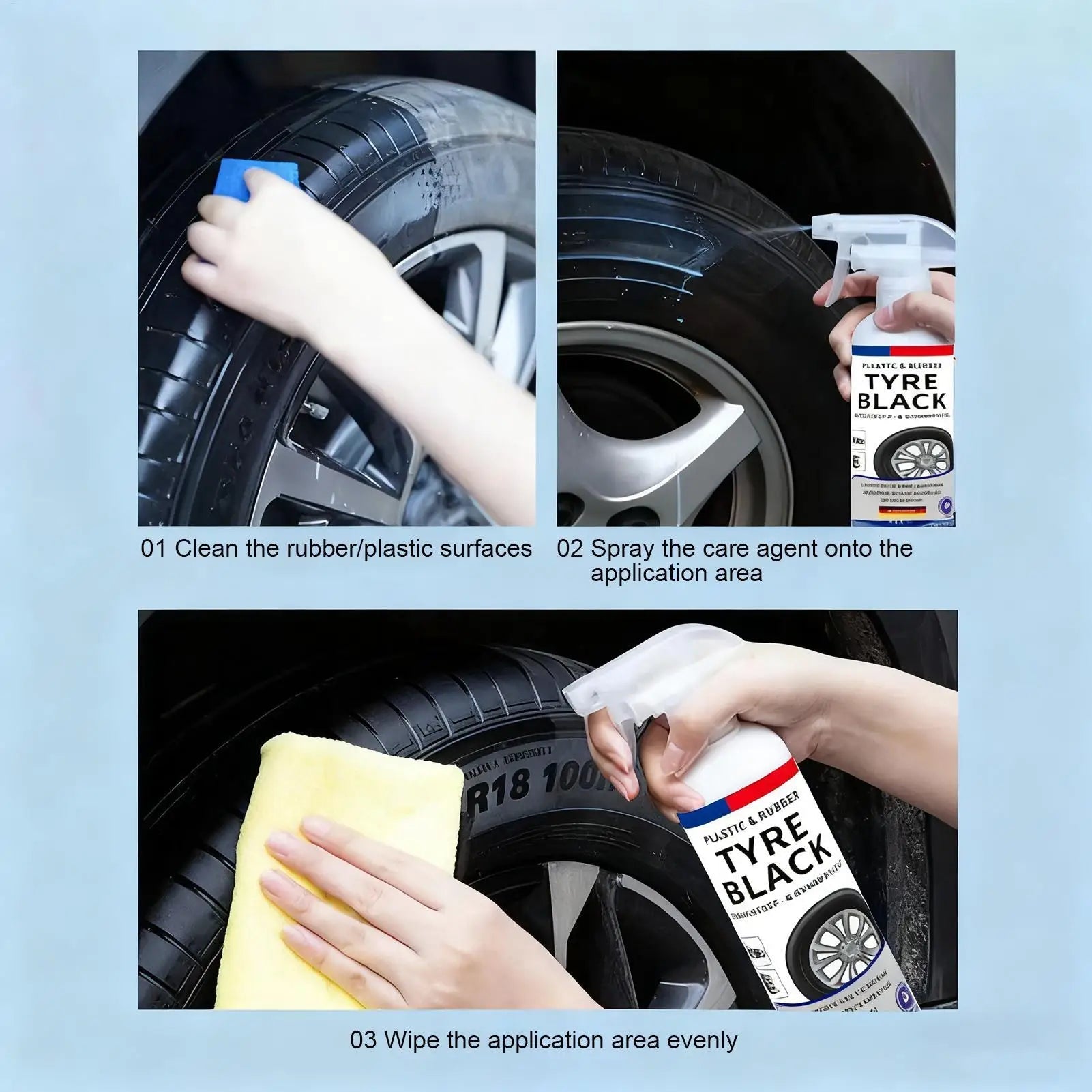 Tire Shine Spray, Long - Lasting Gloss & Dust - Proof Protectant for Car Truck SUV RV Wheels, Seasonal Maintenance & Vehicle Care - Itzyeshop