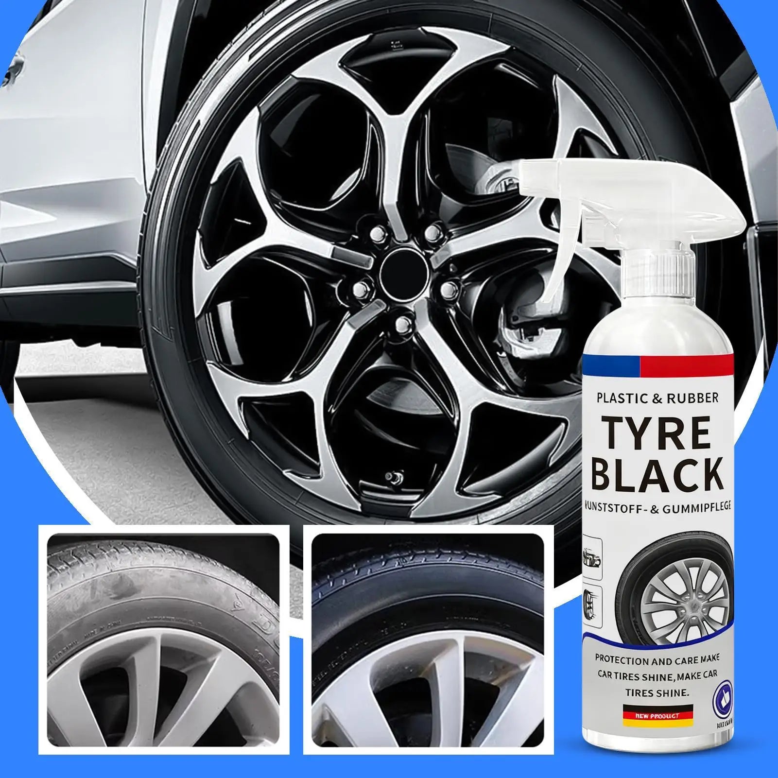 Tire Shine Spray, Long - Lasting Gloss & Dust - Proof Protectant for Car Truck SUV RV Wheels, Seasonal Maintenance & Vehicle Care - Itzyeshop