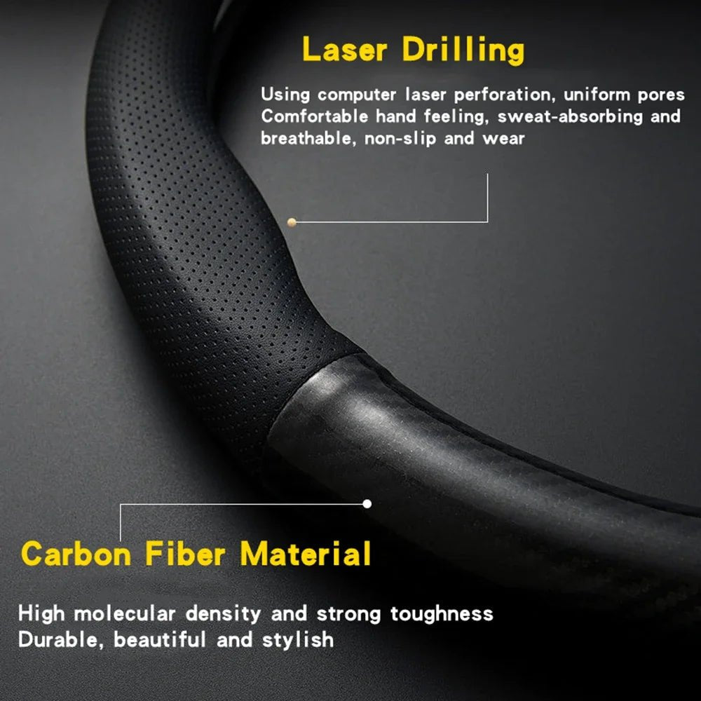 Carbon Fiber Steering Wheel Cover - Stylish & Anti-slip Car Accessory - Itzyeshop