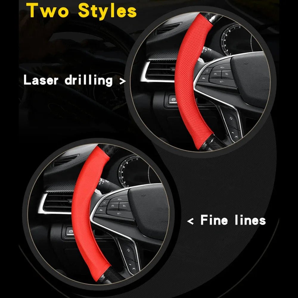 Universal Car Steering Wheel Cover Carbon Fiber Leather Three - dimensional Anti Slip, Timple And Fashionable Car Accessories - Itzyeshop